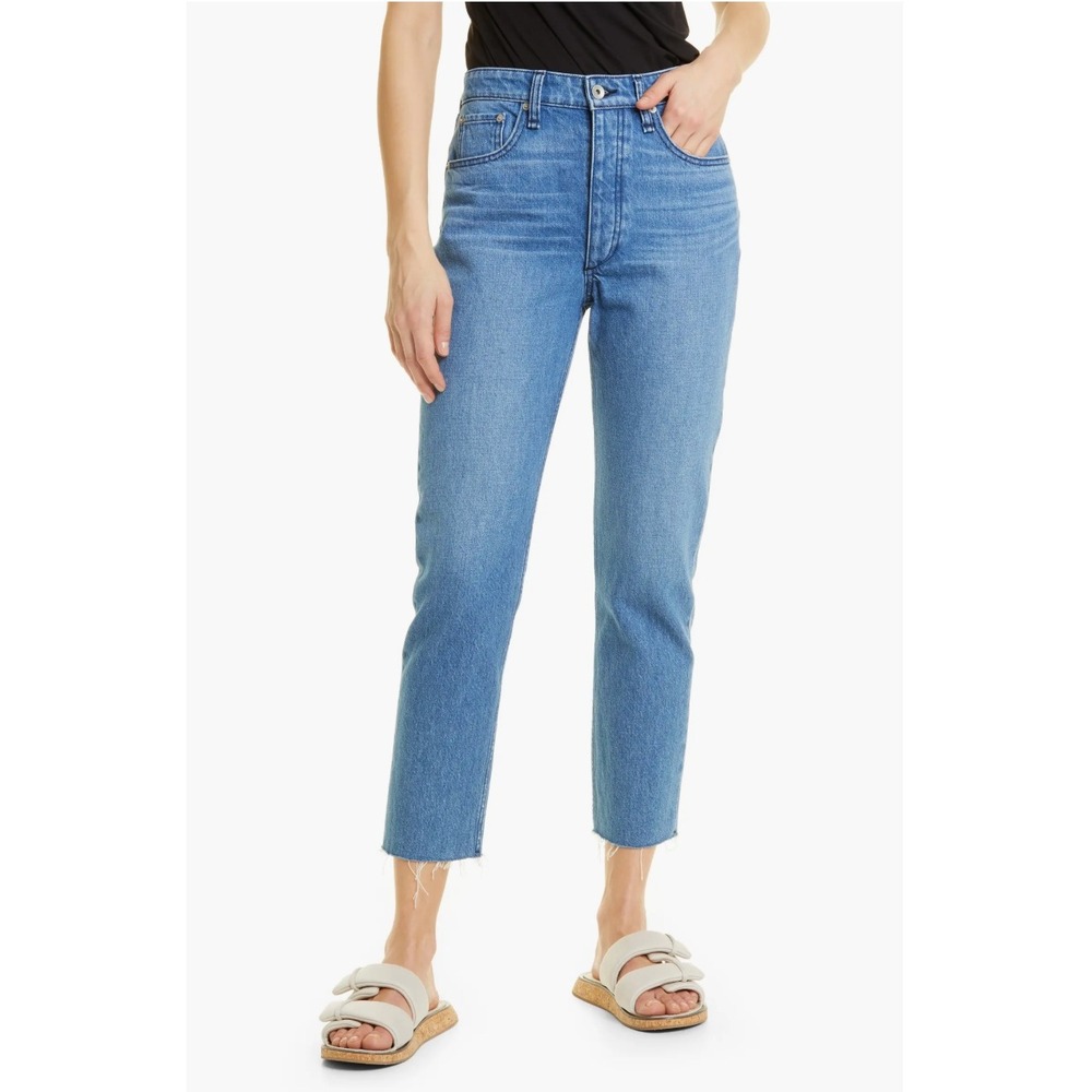 rag & bone Nina High Rise Ankle Cigarette Jeans‎ Poppy Wash Size 24 Button Fly